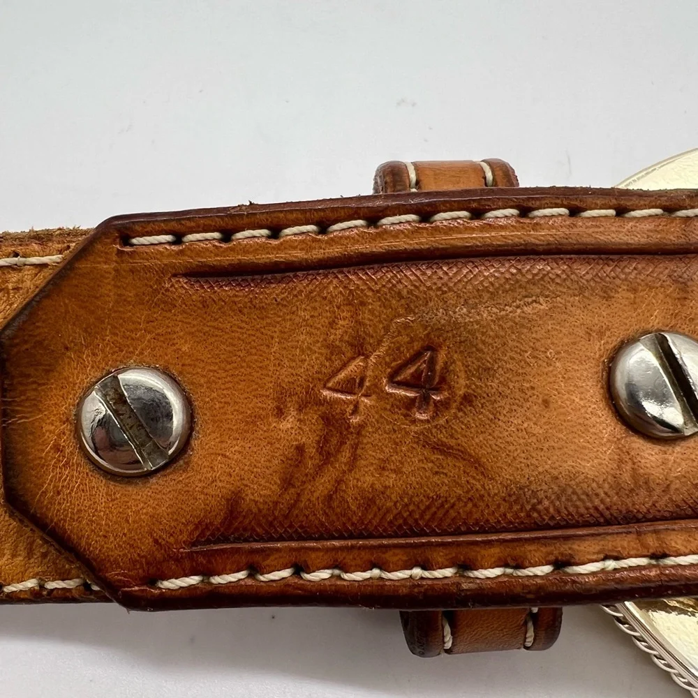 Montana Silversmiths Silver & Gold Eagle Buckle And Tan Leather Belt